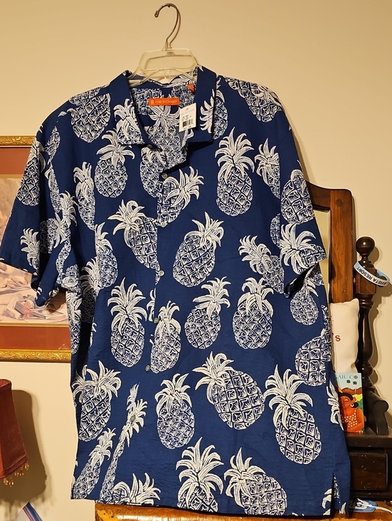 Tori Richard Other - Tori Richard 3xlMen's Navy Pineapple Print Short-Sleeve Shirt NWT Made In Hawaii